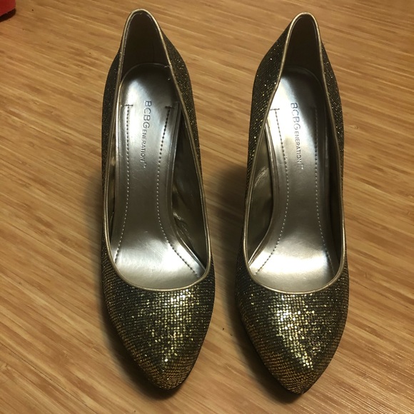 BCBGenertation Gold Glitter Heels - Picture 1 of 4
